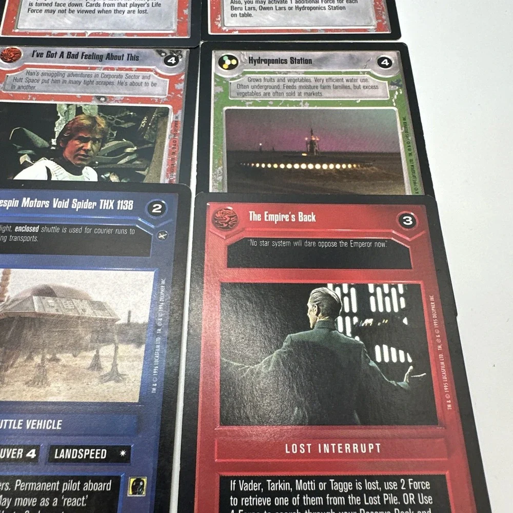 Vintage Star Wars CCG Decipher Lot 14 Cards Mixed Light Dark Side SWCCG